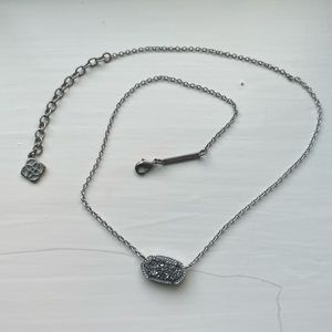 Kendra Scott Elisa Necklace Platinum Drusy